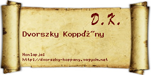 Dvorszky Koppány névjegykártya